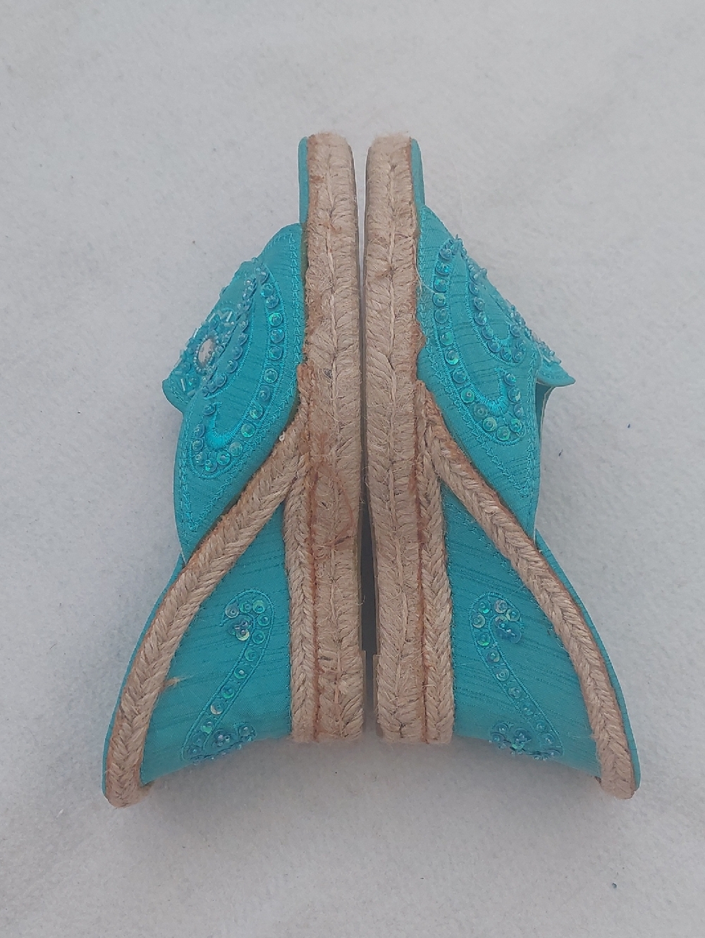 SAND CASTLES Wedge Heel Embellished Sandals NWOT - Picture 3 of 13
